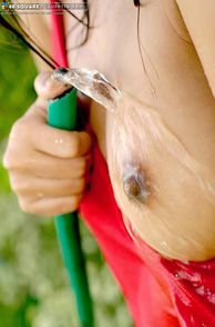 Watering Her Asian Boob