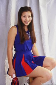 Cute Asian Petite Teen In Her Cheer Uniform