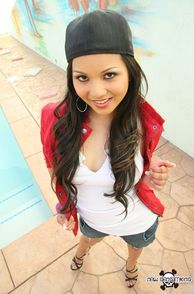 Teasing Asian Adult Star On The Patio